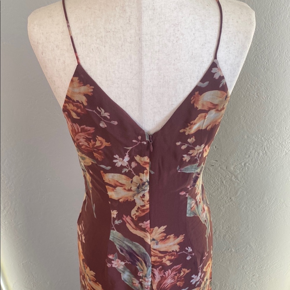 Keepsake the Label Floral Spaghetti Strap Midi Dress- Brown- Women Sz S - Picture 8 of 9